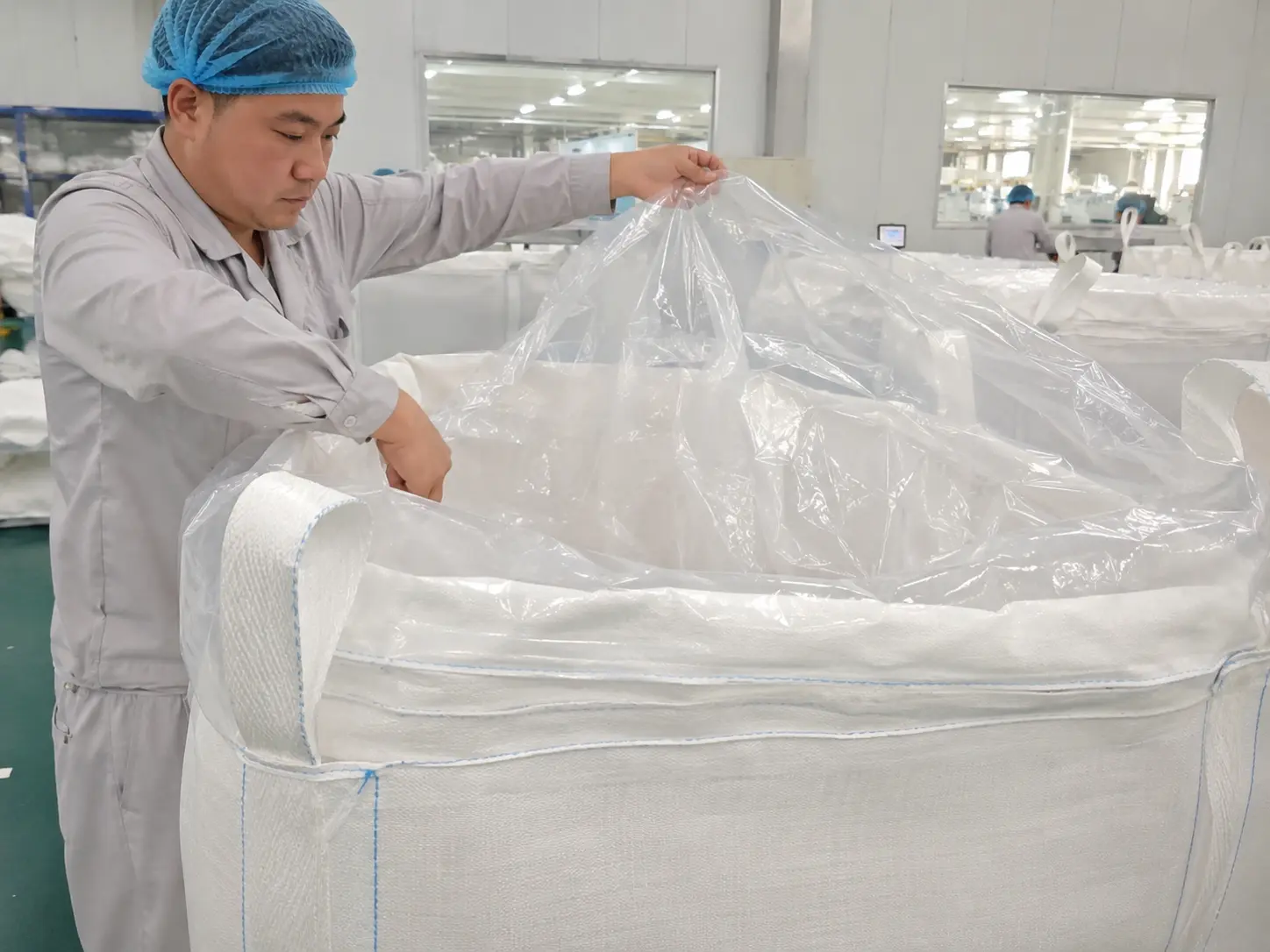PE liner types for FIBC bulk bags including loose-fit, form-fit, and conductive liner construction